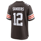 Johmsee C.Browns #12 Shedeur Sanders Brown 2025 NFL Draft Game Jersey