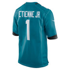 Johmsee J.Jaguars #1 Travis Etienne Jr Teal Game Jersey
