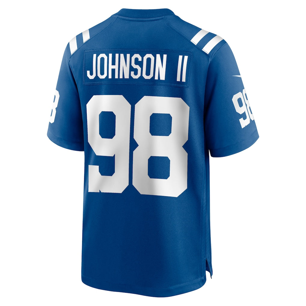 Johmsee IN.Colts #98 Eric Johnson II Royal Team Game Jersey