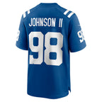 Johmsee IN.Colts #98 Eric Johnson II Royal Team Game Jersey