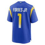 Johmsee LA.Rams #1 Emmanuel Forbes Jr. Royal Team Game Jersey