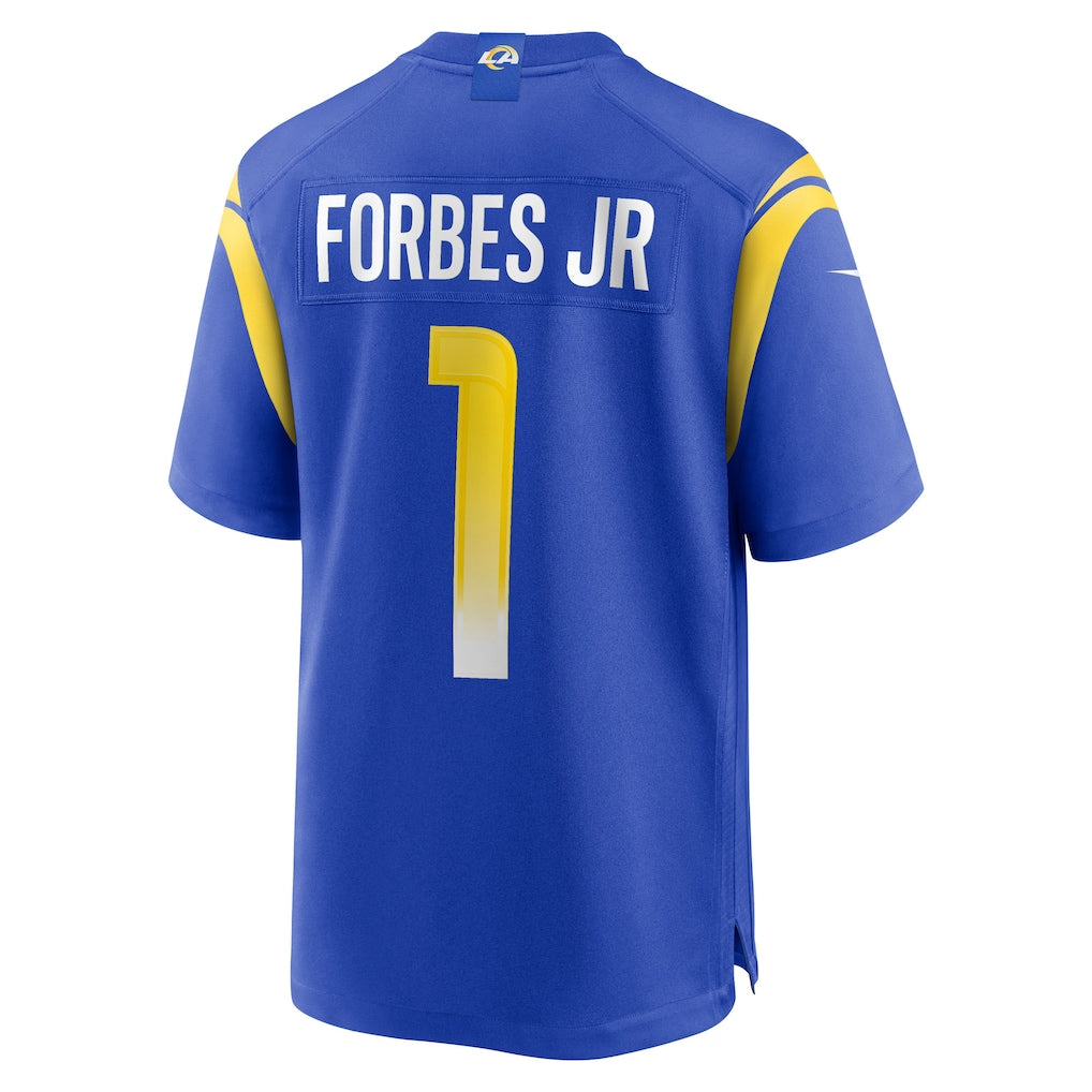Johmsee LA.Rams #1 Emmanuel Forbes Jr. Royal Team Game Jersey