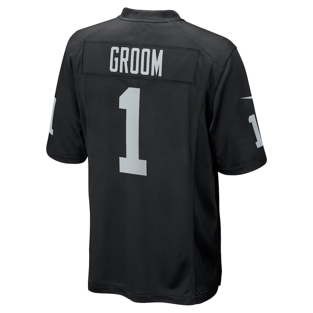 Johmsee LV.Raiders #1 Groom Black Game Jersey