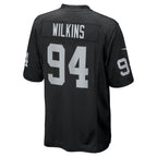 Johmsee LV.Raiders #94 Christian Wilkins Black Team Game Jersey