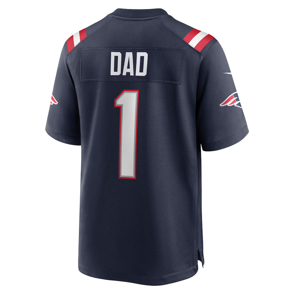 Johmsee NE.Patriots #1 Dad Navy Game Jersey