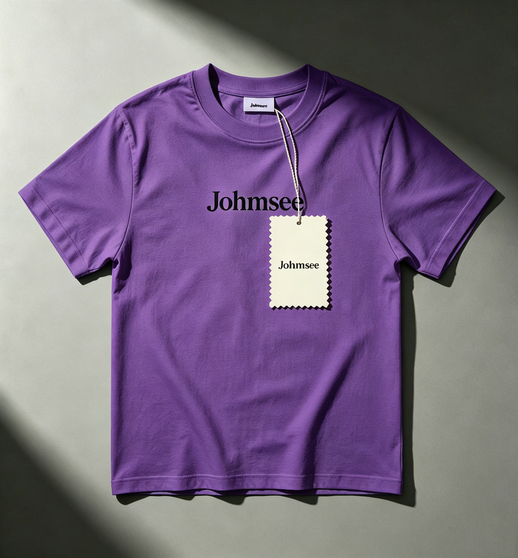 Johmsee Classic Purple T-shirt Cheap Jerseys, 100% Pure Cotton Breathable Sweat-Wicking Soft, Comfortable Skin-Friendly Short Sleeve Basic Jerseys for Daily Wear