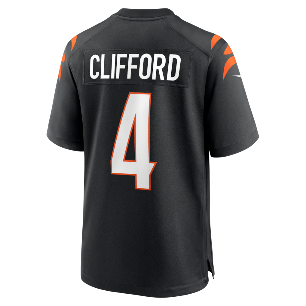 Johmsee C.Bengals #4 Sean Clifford Black Team Game Jersey
