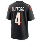 Johmsee C.Bengals #4 Sean Clifford Black Team Game Jersey
