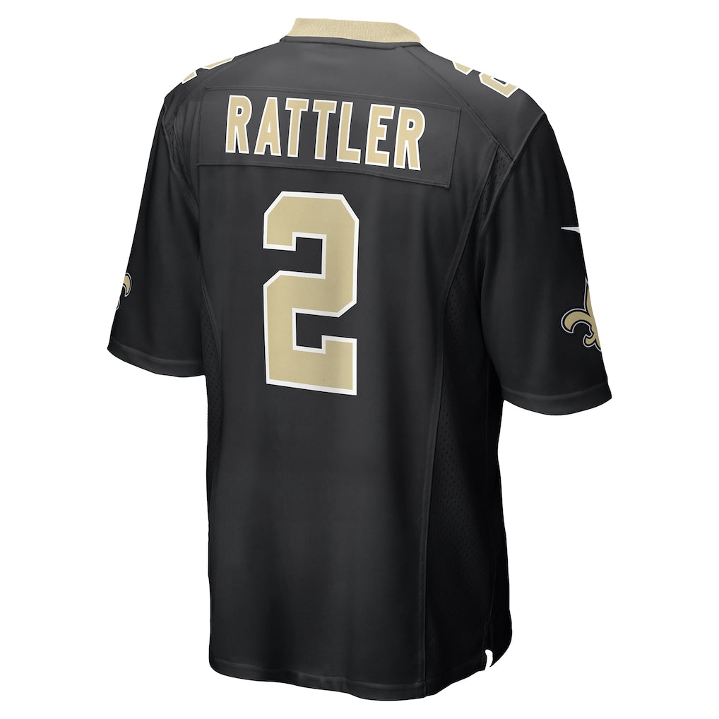 Johmsee NO.Saints #2 Spencer Rattler Black Team Game Jersey
