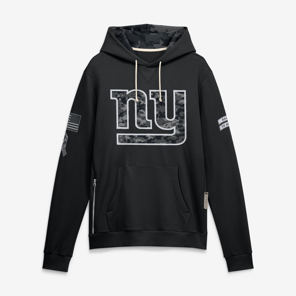 Johmsee NY.Giants Black 2026 Salute to Service Sideline Dri-FIT Pullover Hoodie Jerseys