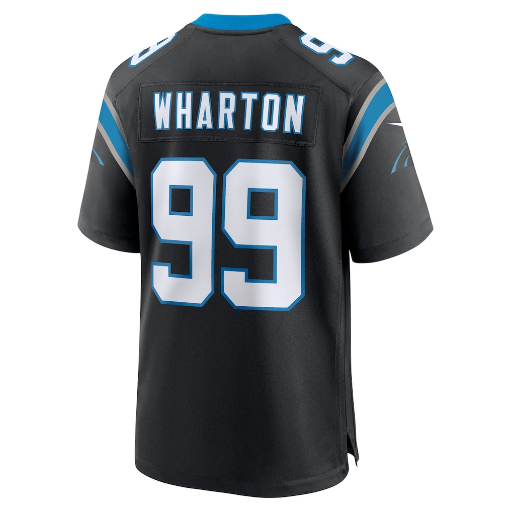 Johmsee C.Panthers #99 Tershawn Wharton Black Team Game Jersey