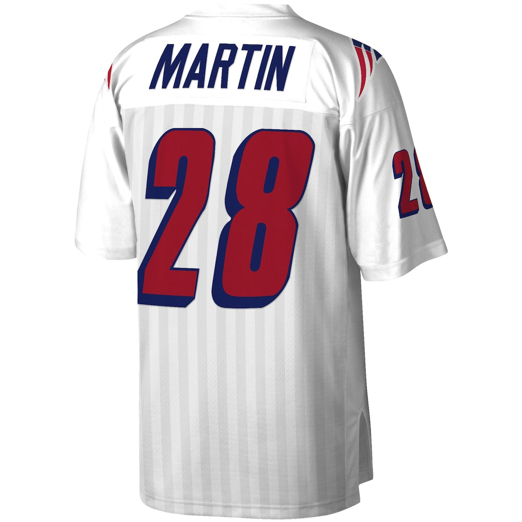 Johmsee NE.Patriots #28 Curtis Martin Mitchell & Ness White Legacy Replica Jersey