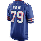 Johmsee B.Bills #79 Ruben Brown Royal Game Retired Player Jersey