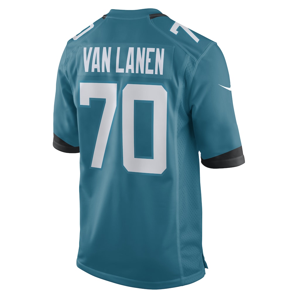 Johmsee J.Jaguars #70 Cole Van Lanen Teal Game Player Jersey
