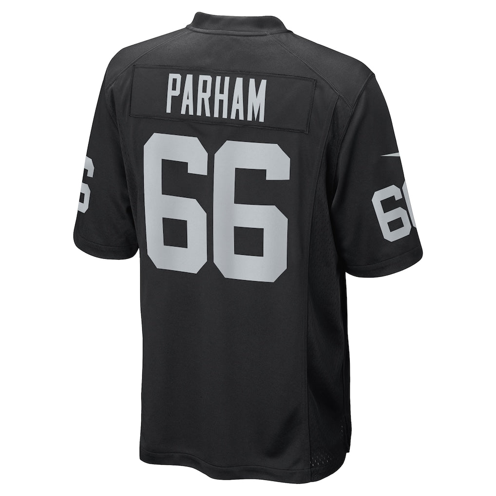 Johmsee LV.Raiders #66 Dylan Parham Black Game Player Jersey