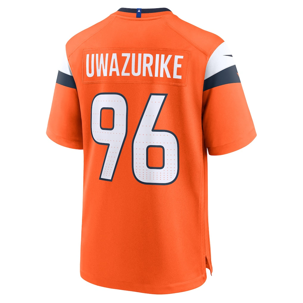 Johmsee D.Broncos #96 Eyioma Uwazurike Orange Team Game Jersey