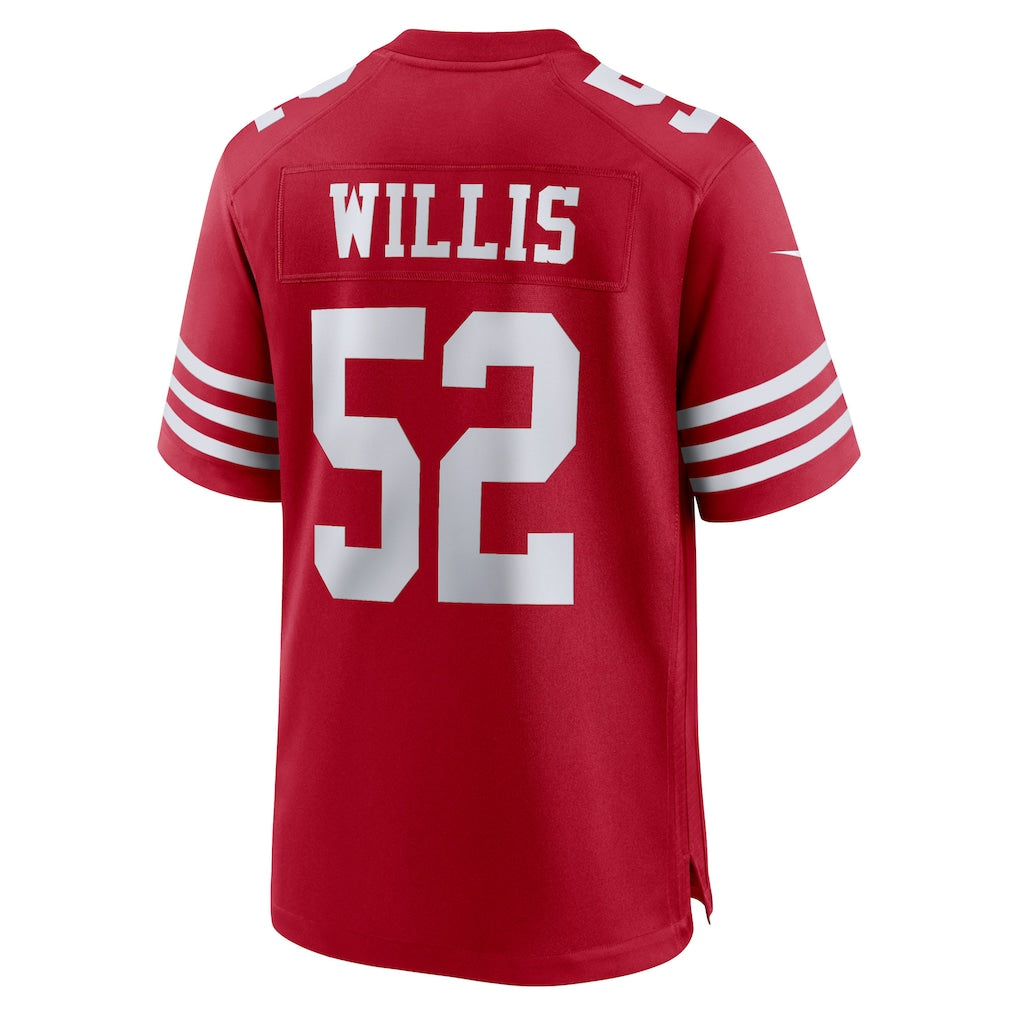Johmsee SF.49ers #52 Patrick Willis Scarlet Retired Player Game Jersey