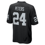 Johmsee LV.Raiders #24 Marcus Peters Black Team Game Jersey