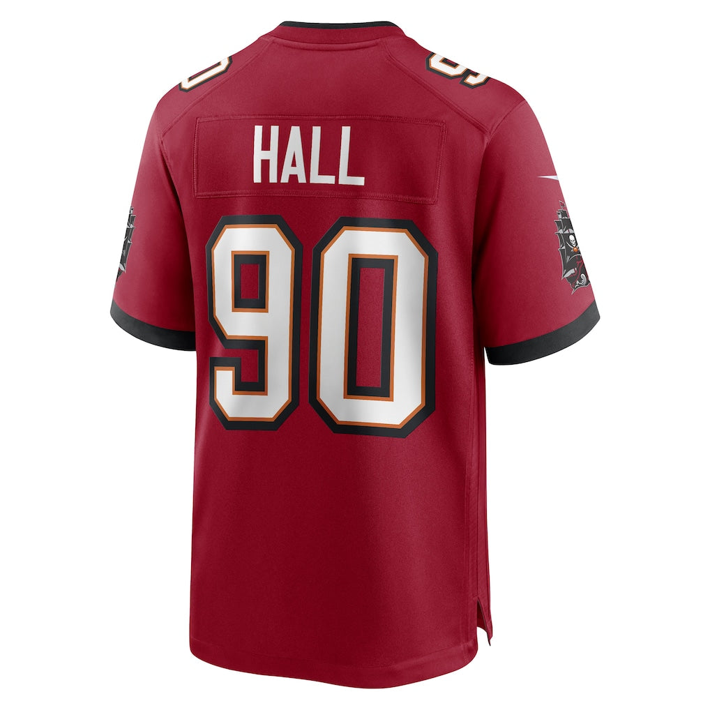 Johmsee TB.Buccaneers #90 Logan Hall Red Game Player Jersey