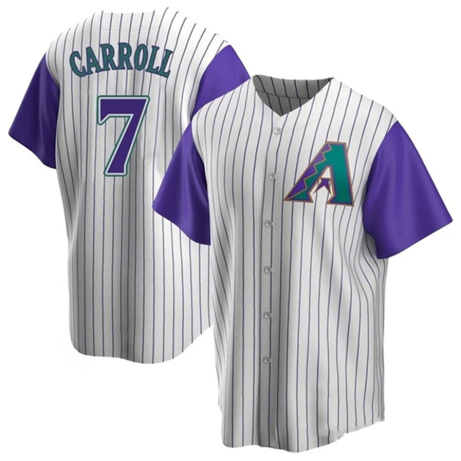 Johmsee A.Diamondbacks #7 Corbin Carroll Player Cream Throwback Cooperstown Limited Personalized Stitched Jerseys