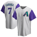 Johmsee A.Diamondbacks #7 Corbin Carroll Player Cream Throwback Cooperstown Limited Personalized Stitched Jerseys