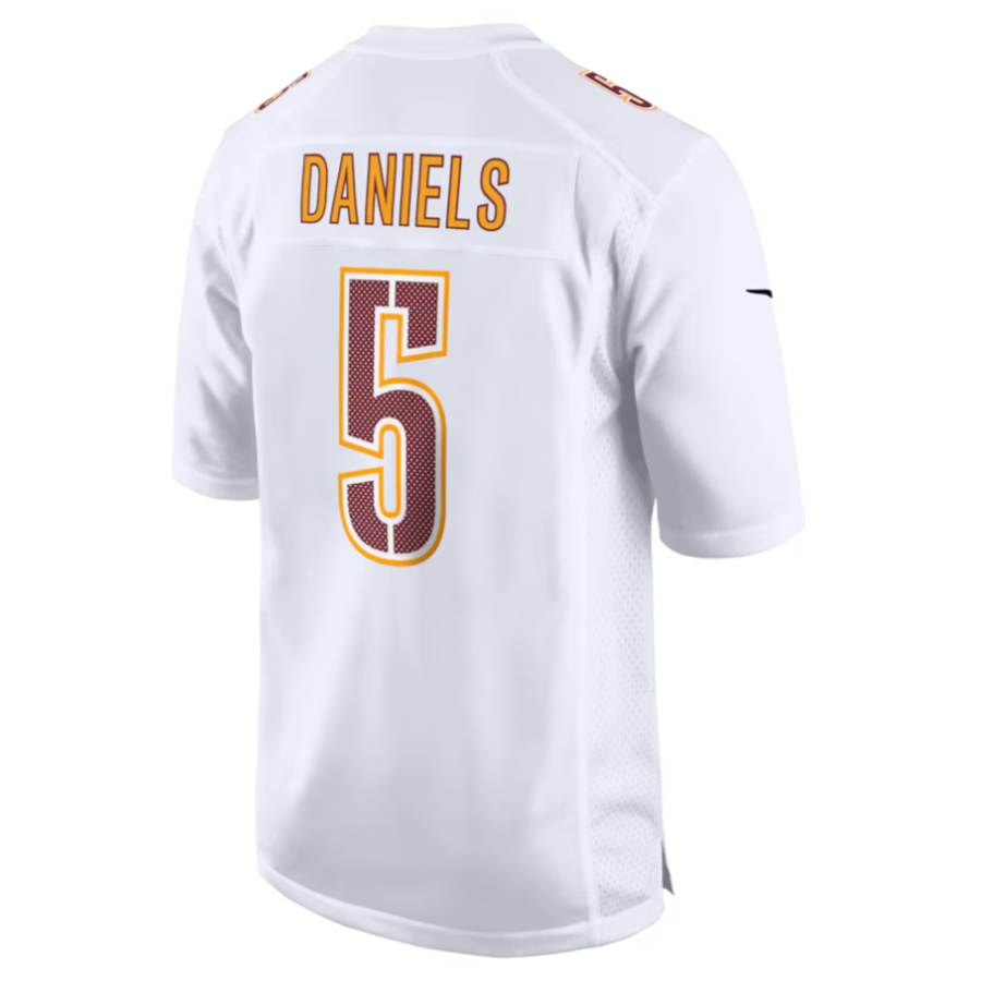 Johmsee #5 Jayden Daniels Player W.Commanders Tundra White Fashion Stitched Jersey