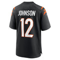 Johmsee C.Bengals #12 Tyron Johnson Black Home Game Player Jersey