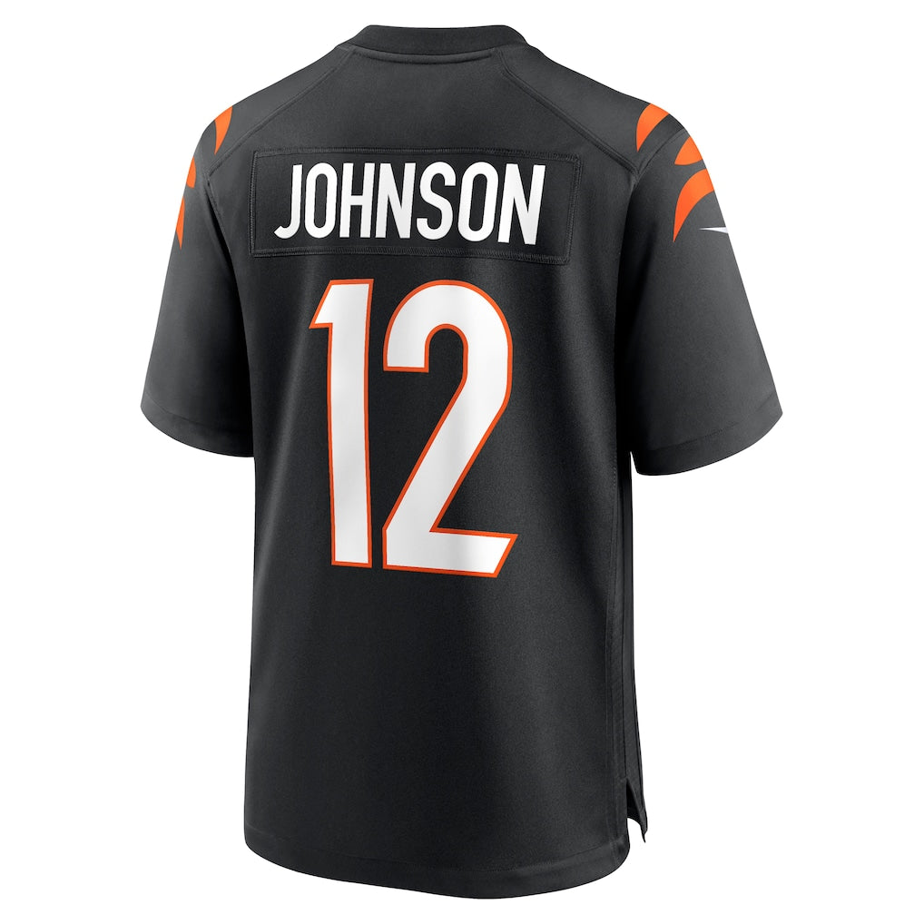Johmsee C.Bengals #12 Tyron Johnson Black Home Game Player Jersey