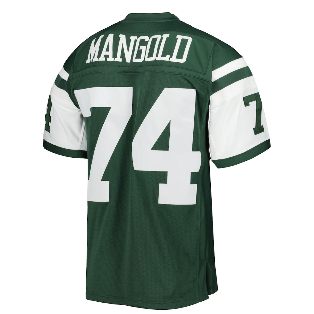 Johmsee NY.Jets #74 Nick Mangold Mitchell & Ness Green Legacy Replica Jersey