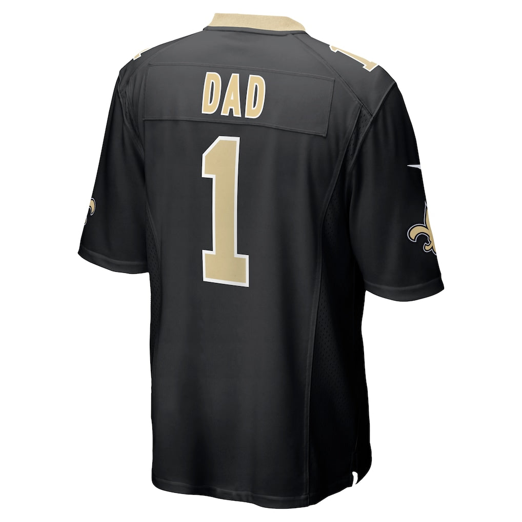 Johmsee NO.Saints #1 Dad Black Game Jersey