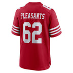 Johmsee SF.49ers #62 Austen Pleasants Scarlet Team Game Jersey