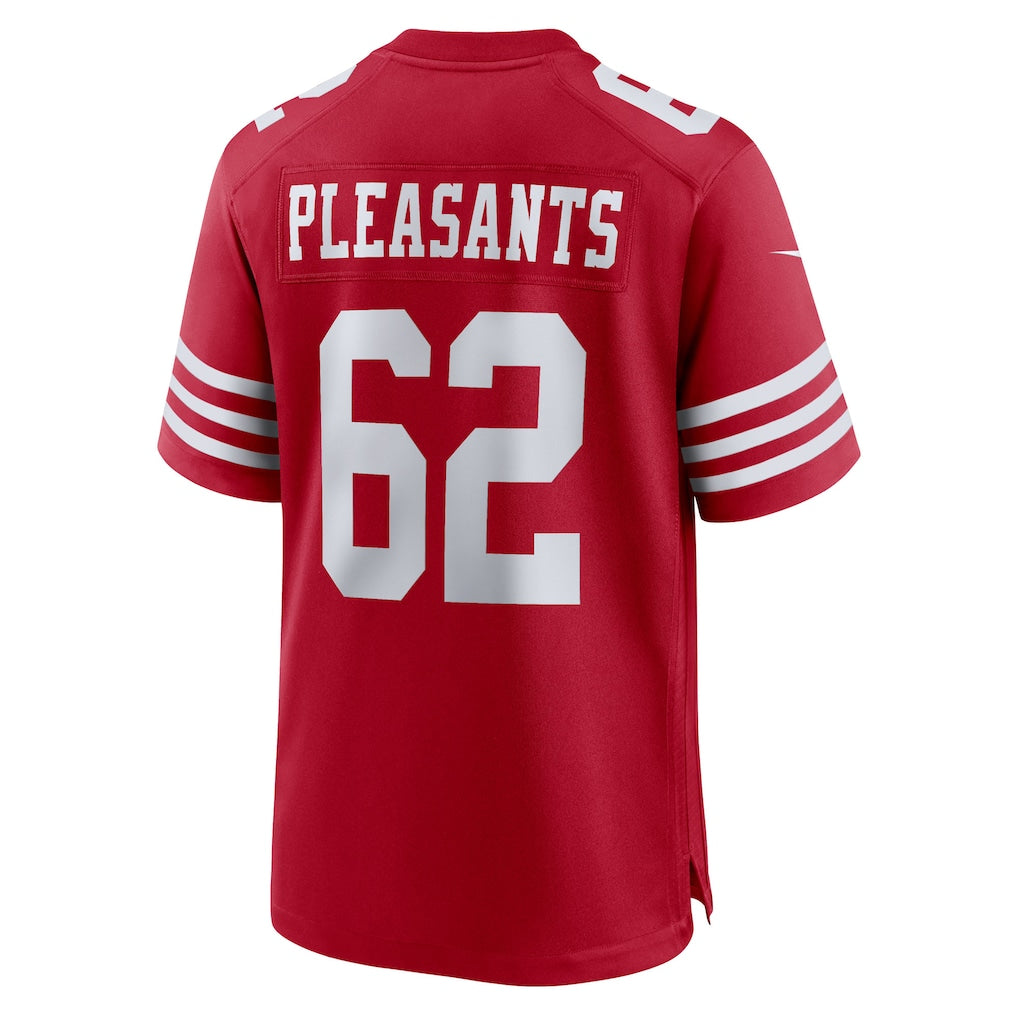 Johmsee SF.49ers #62 Austen Pleasants Scarlet Team Game Jersey