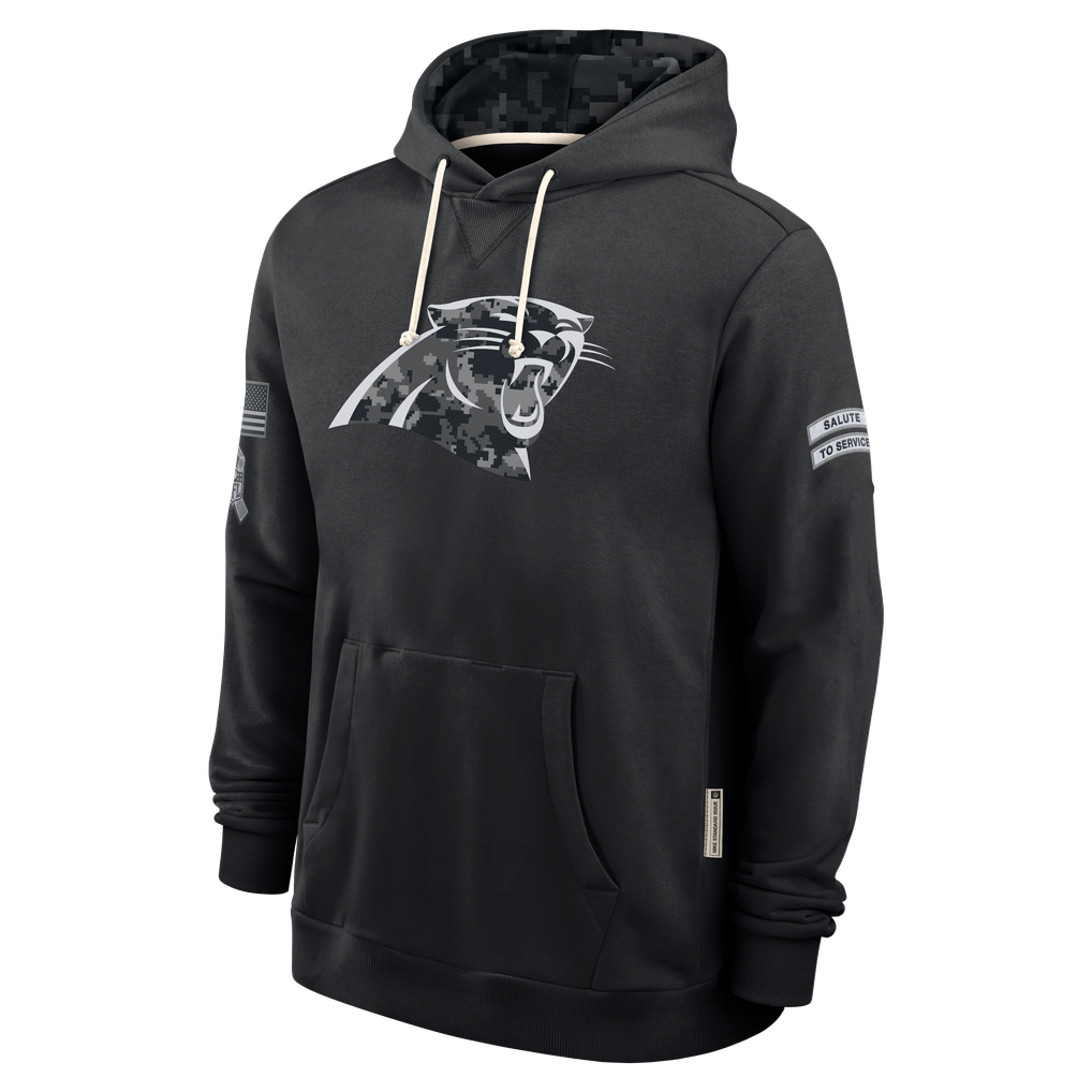 Johmsee C.Panthers Black 2026 Salute to Service Sideline Dri-FIT Pullover Hoodie Jerseys