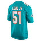 Johmsee M.Dolphins #51 David Long Jr. Aqua Game Jersey