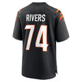 Johmsee C.Bengals #74 Jalen Rivers Black Team Game Jersey