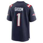 Johmsee NE.Patriots #1 Groom Navy Game Jersey