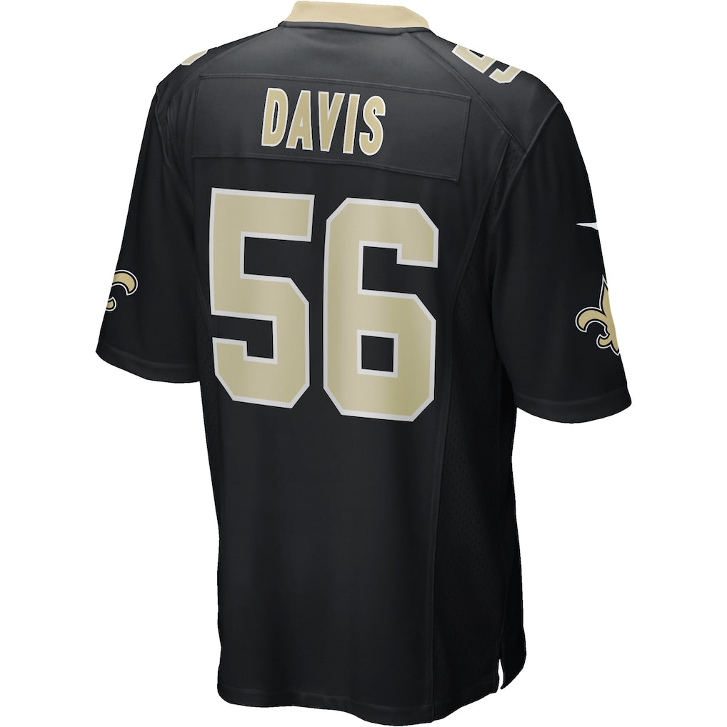Johmsee NO.Saints #56 Demario Davis Black Game Jersey