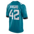 Johmsee J.Jaguars #42 Andrew Wingard Teal Game Jersey