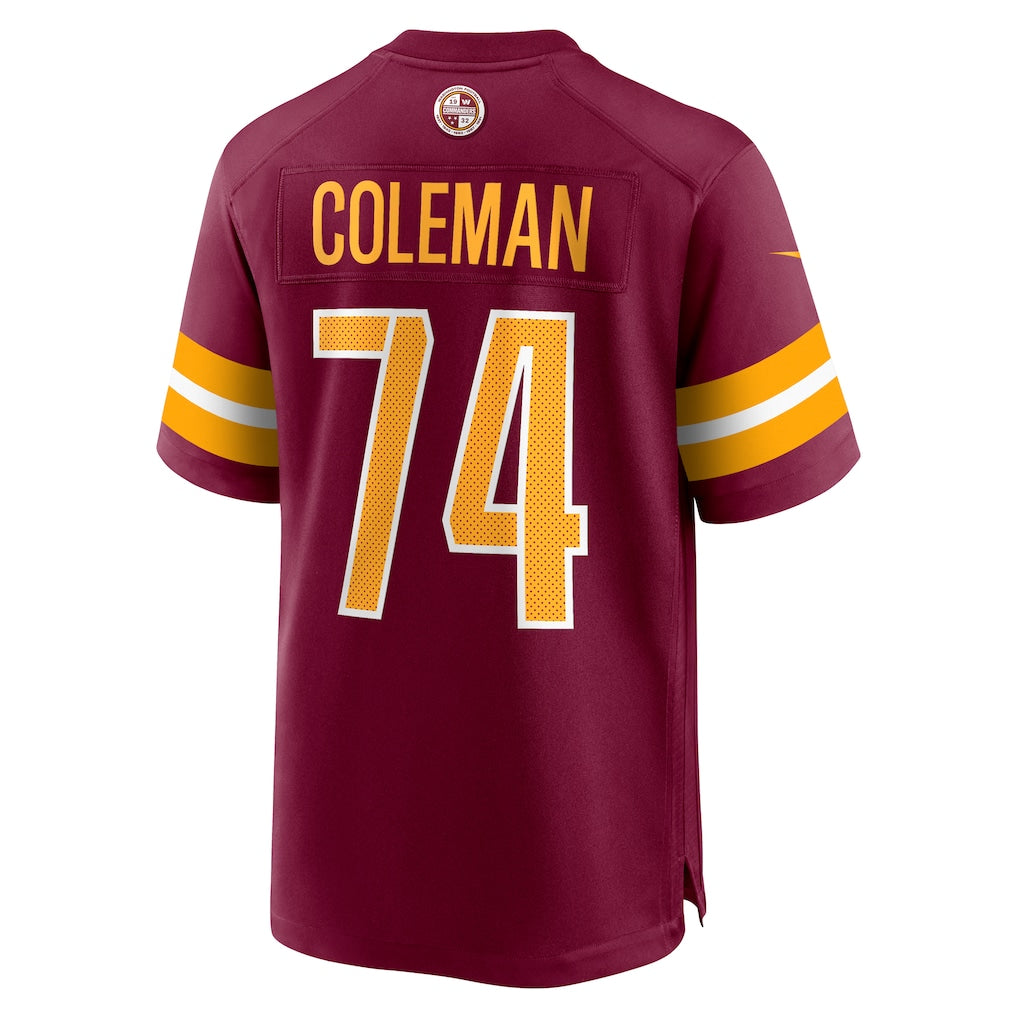 Johmsee W.Commanders #74 Brandon Coleman Burgundy Game Jersey