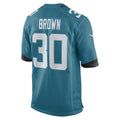 Johmsee J.Jaguars #30 Montaric Brown Teal Game Player Jersey