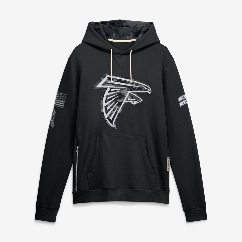 Johmsee A.Falcons Black 2026 Salute to Service Sideline Dri-FIT Pullover Hoodie Jerseys