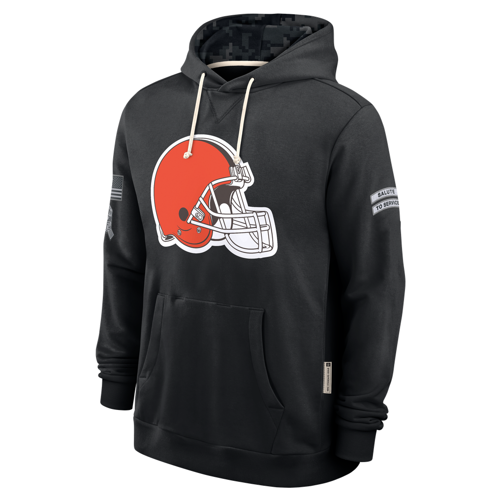 Johmsee C.Browns Black 2026 Salute to Service Sideline Dri-FIT Pullover Hoodie Jerseys