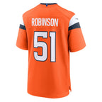 Johmsee D.Broncos #51 Que Robinson Orange Team Game Jersey