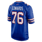 Johmsee B.Bills #76 David Edwards Royal Team Game Jersey