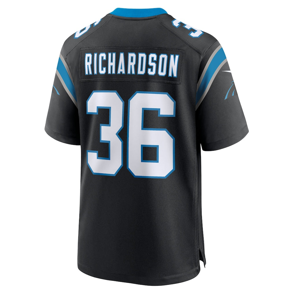 Johmsee C.Panthers #36 Demani Richardson Black Team Game Jersey