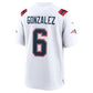 NE.Patriots #6 Christian Gonzalez White Game Player Jersey Stitched American Football Jerseys