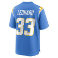 Johmsee LA.Chargers #33 Deane Leonard Powder Blue Player Game Jersey