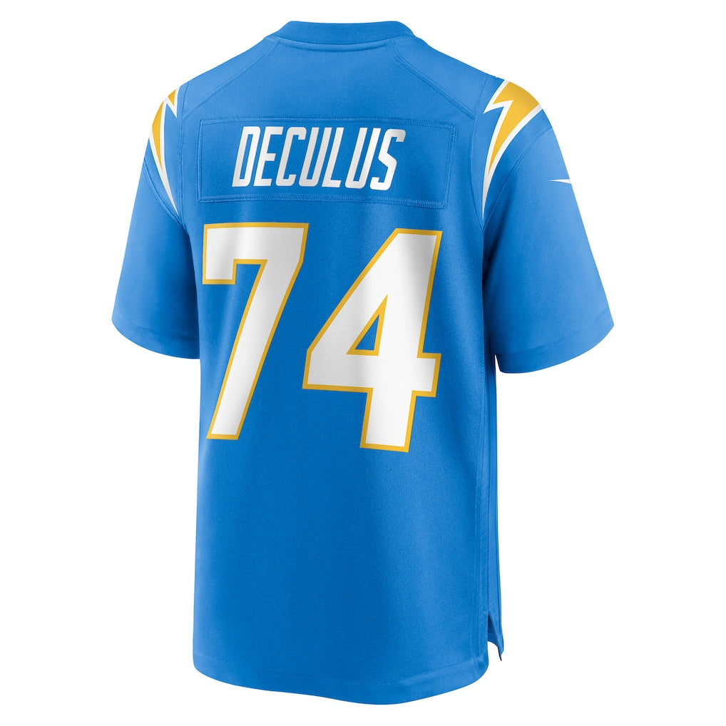 Johmsee LA.Chargers #74 Austin Deculus Powder Blue Team Game Jersey