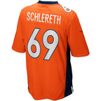 Johmsee D.Broncos #69 Mark Schlereth Orange Game Retired Player Jersey