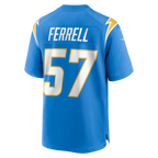 Johmsee LA.Chargers #57 Clelin Ferrell Powder Blue Team Game Jersey